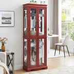 Vitrine d'exposition en verre éclairée, Vitrine, Vitrine de rangement en verre, Vitrine à vin en verre, Vitrine à jouets en bois