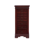 Armoire à bijoux en bois à plateau rabattable avec 8 tiroirs – 42,75 – Brun