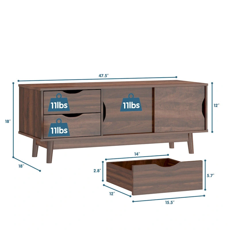 Table d'appoint en bois d'acacia avec étagère et tiroir — 76 cm H, aucun assemblage requis