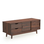Table d'appoint en bois d'acacia avec étagère et tiroir — 76 cm H, aucun assemblage requis