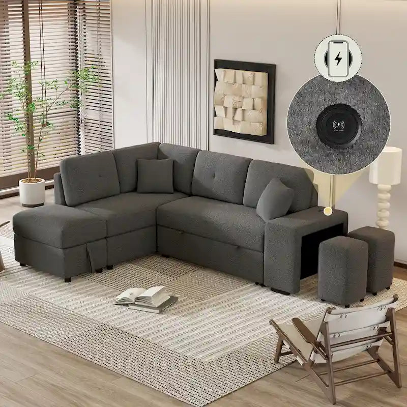 Fauteuil Club en Tissu du Milieu du Siècle — Capitonnage Boutonné, Cadre en Bouleau, 4 Couleurs