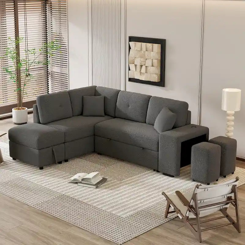 Fauteuil Club en Tissu du Milieu du Siècle — Capitonnage Boutonné, Cadre en Bouleau, 4 Couleurs