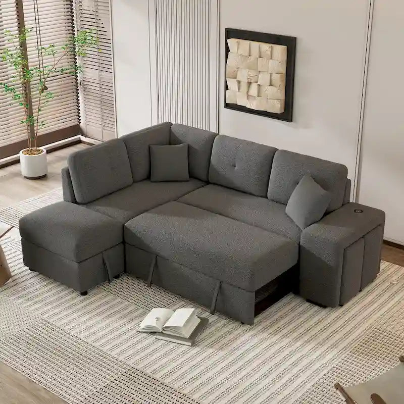 Fauteuil Club en Tissu du Milieu du Siècle — Capitonnage Boutonné, Cadre en Bouleau, 4 Couleurs