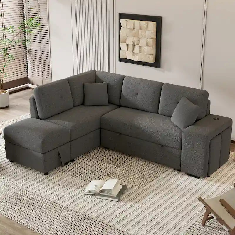 Fauteuil Club en Tissu du Milieu du Siècle — Capitonnage Boutonné, Cadre en Bouleau, 4 Couleurs