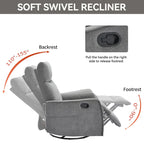 Fauteuil inclinable, pivotant à 360° avec massage et chauffage lombaire