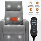 Fauteuil inclinable, pivotant à 360° avec massage et chauffage lombaire