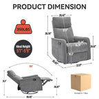 Fauteuil inclinable, pivotant à 360° avec massage et chauffage lombaire