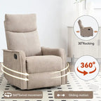Fauteuil inclinable, pivotant à 360° avec massage et chauffage lombaire