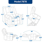 Fauteuil inclinable releveur en cuir véritable marron – Deux moteurs, massage et fonction chauffante