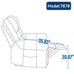 Fauteuil inclinable releveur en cuir véritable marron – Deux moteurs, massage et fonction chauffante