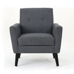 Fauteuil club en tissu de style Mid-Century — capitonné, structure en bouleau, 4 couleurs