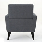Fauteuil club en tissu de style Mid-Century — capitonné, structure en bouleau, 4 couleurs