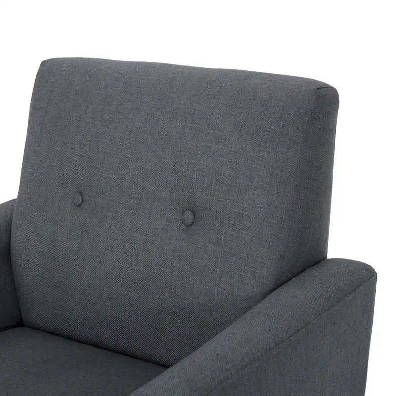Fauteuil club en tissu de style Mid-Century — capitonné, structure en bouleau, 4 couleurs