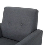 Fauteuil club en tissu de style Mid-Century — capitonné, structure en bouleau, 4 couleurs