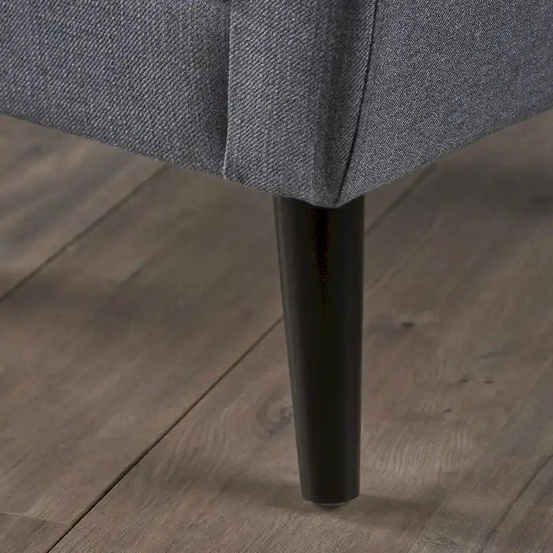 Fauteuil club en tissu de style Mid-Century — capitonné, structure en bouleau, 4 couleurs