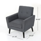 Fauteuil club en tissu de style Mid-Century — capitonné, structure en bouleau, 4 couleurs