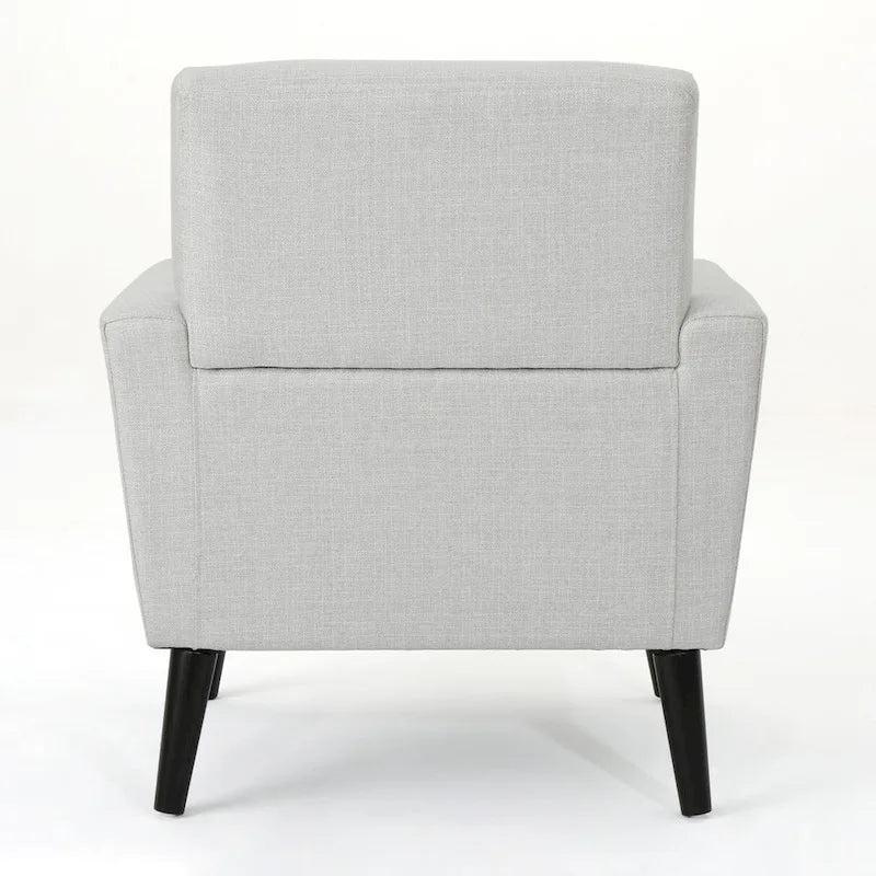 Fauteuil club en tissu de style Mid-Century — capitonné, structure en bouleau, 4 couleurs