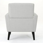 Fauteuil club en tissu de style Mid-Century — capitonné, structure en bouleau, 4 couleurs
