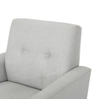 Fauteuil club en tissu de style Mid-Century — capitonné, structure en bouleau, 4 couleurs