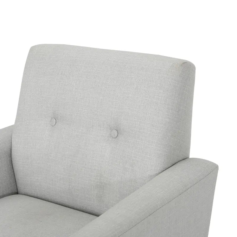 Fauteuil club en tissu de style Mid-Century — capitonné, structure en bouleau, 4 couleurs