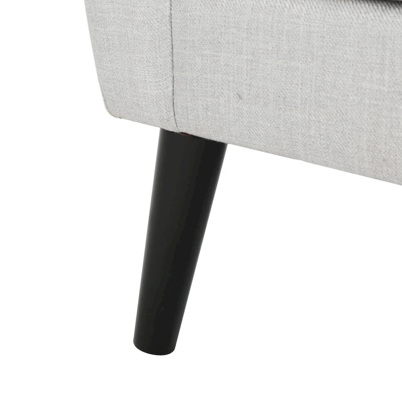 Fauteuil club en tissu de style Mid-Century — capitonné, structure en bouleau, 4 couleurs