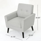 Fauteuil club en tissu de style Mid-Century — capitonné, structure en bouleau, 4 couleurs