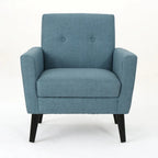 Fauteuil club en tissu de style Mid-Century — capitonné, structure en bouleau, 4 couleurs