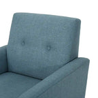Fauteuil club en tissu de style Mid-Century — capitonné, structure en bouleau, 4 couleurs