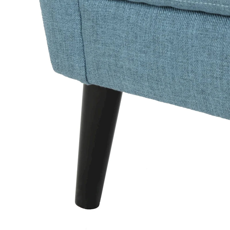 Fauteuil club en tissu de style Mid-Century — capitonné, structure en bouleau, 4 couleurs