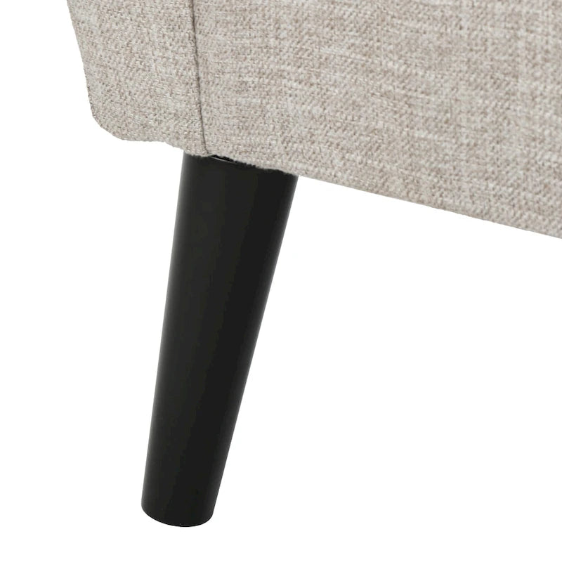 Fauteuil club en tissu de style Mid-Century — capitonné, structure en bouleau, 4 couleurs