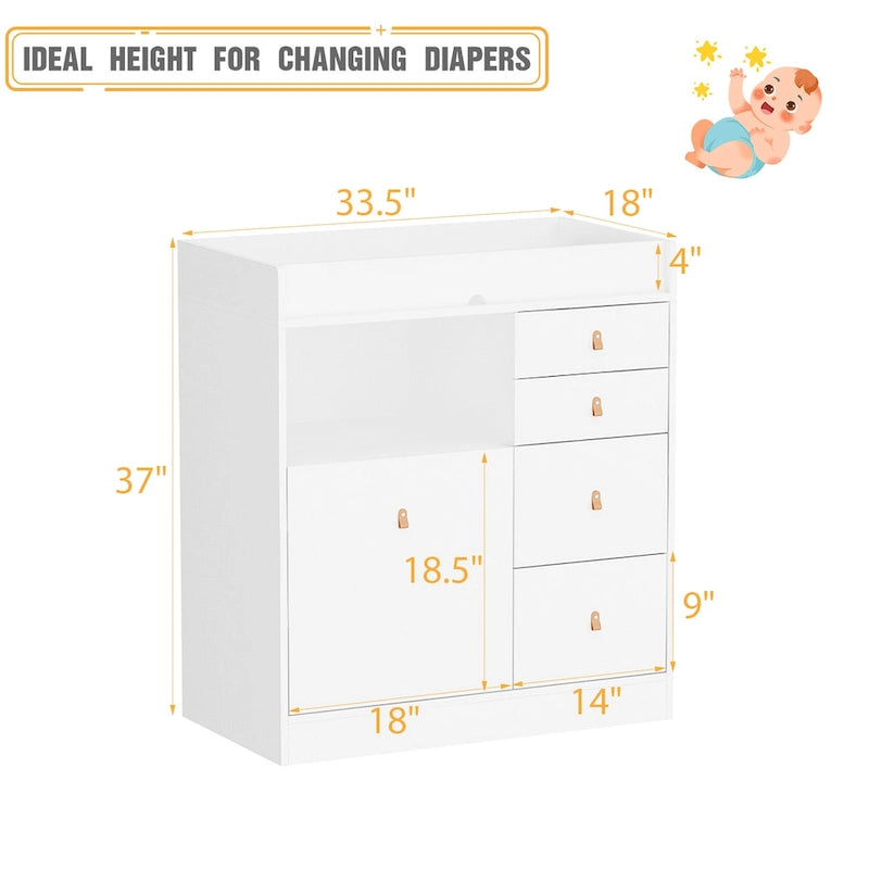 Commode à langer en bois moderne - Construction durable, Commode bébé