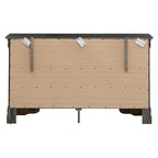 Commode transitionnelle à 6 tiroirs — Poignées chromées, accents faux cristal, 150 cm l.