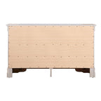 Commode transitionnelle à 6 tiroirs — Poignées chromées, accents faux cristal, 150 cm l.