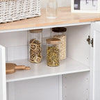Îlot de cuisine mobile avec rangement — Porte-torchons et porte-épices, 3 tiroirs, roulettes verrouillables
