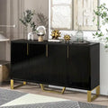 Buffet de cuisine moderne – 4 portes, étagères réglables, pieds dorés