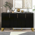Buffet de cuisine moderne – 4 portes, étagères réglables, pieds dorés