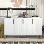 Buffet de cuisine moderne – 4 portes, étagères réglables, pieds dorés