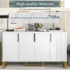 Buffet de cuisine moderne – 4 portes, étagères réglables, pieds dorés