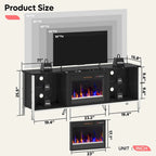 Meubles TV avec cheminée pour téléviseurs de 75 pouces Meuble TV console de divertissement de jeu - 71 pouces