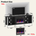 Meubles TV avec cheminée pour téléviseurs de 75 pouces Meuble TV console de divertissement de jeu - 71 pouces