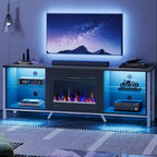 Meubles TV avec cheminée pour téléviseurs de 75 pouces Meuble TV console de divertissement de jeu - 71 pouces