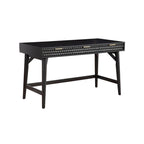 Grand bureau de direction — Perle noire, placage acajou, ferrures dorées, 132 cm L
