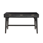 Grand bureau de direction — Perle noire, placage acajou, ferrures dorées, 132 cm L