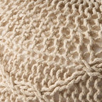 Pouf rond en coton tricoté moderne — Forme citrouille, 50,8 cm (L) x 35,6 cm (H)