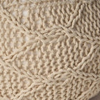 Pouf rond en coton tricoté moderne — Forme citrouille, 50,8 cm (L) x 35,6 cm (H)