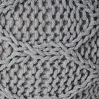 Pouf rond en coton tricoté moderne — Forme citrouille, 50,8 cm (L) x 35,6 cm (H)
