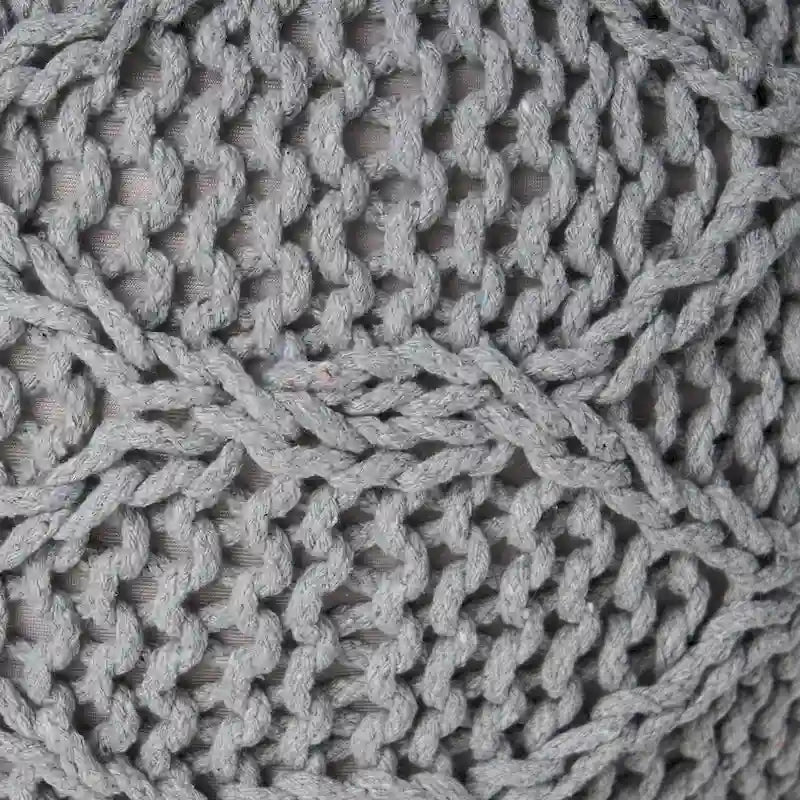 Pouf rond en coton tricoté moderne — Forme citrouille, 50,8 cm (L) x 35,6 cm (H)