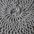 Pouf rond en coton tricoté moderne — Forme citrouille, 50,8 cm (L) x 35,6 cm (H)