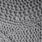 Pouf rond en coton tricoté moderne — Forme citrouille, 50,8 cm (L) x 35,6 cm (H)