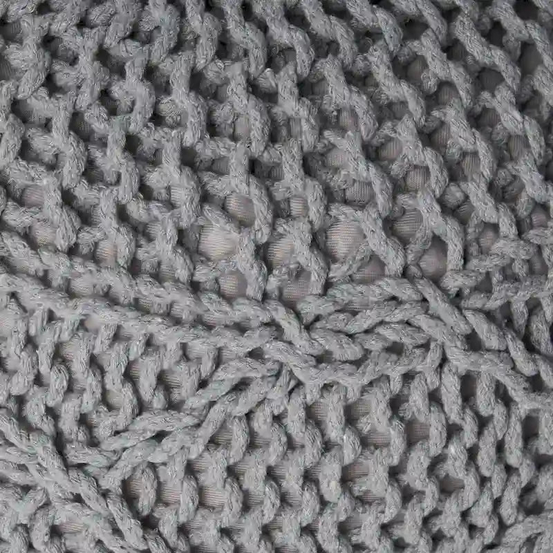 Pouf rond en coton tricoté moderne — Forme citrouille, 50,8 cm (L) x 35,6 cm (H)